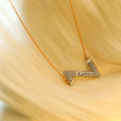 [Love Aura]VOLT SILVER DIAMOND PEDANT NECKLACE