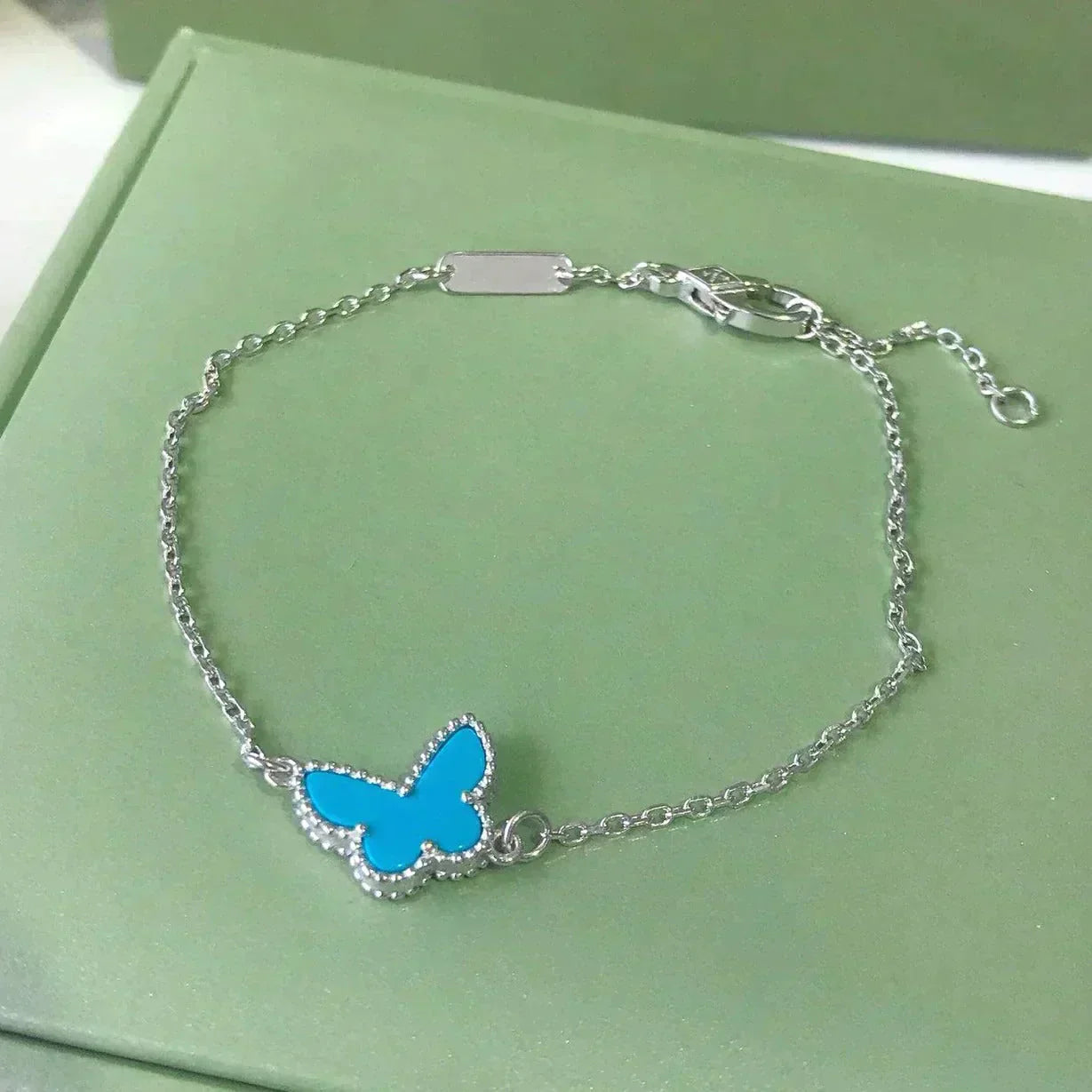 [Love Aura]BUTTERFLY TURQUOISE BUTTERFLY BRACELET SILVER