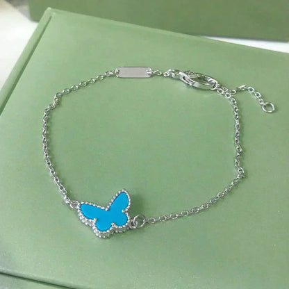 [Love Aura]BUTTERFLY TURQUOISE BUTTERFLY BRACELET SILVER