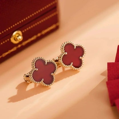 [Love Aura]CLOVER MEDIUM 1 MOTIFS CARNELIAN  EARRINGS
