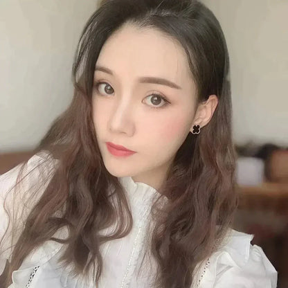 [Love Aura]CLOVER MEDIUM 1 MOTIFS  ONYX STUD EARRINGS