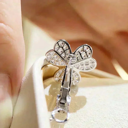 [Love Aura]CLOVER COMOS DIAMOND EARRINGS SILVER