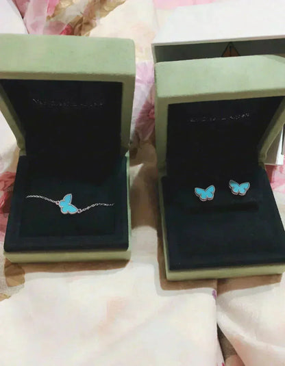 [Love Aura]BUTTERFLY TURQUOISE EARRINGS SILVER