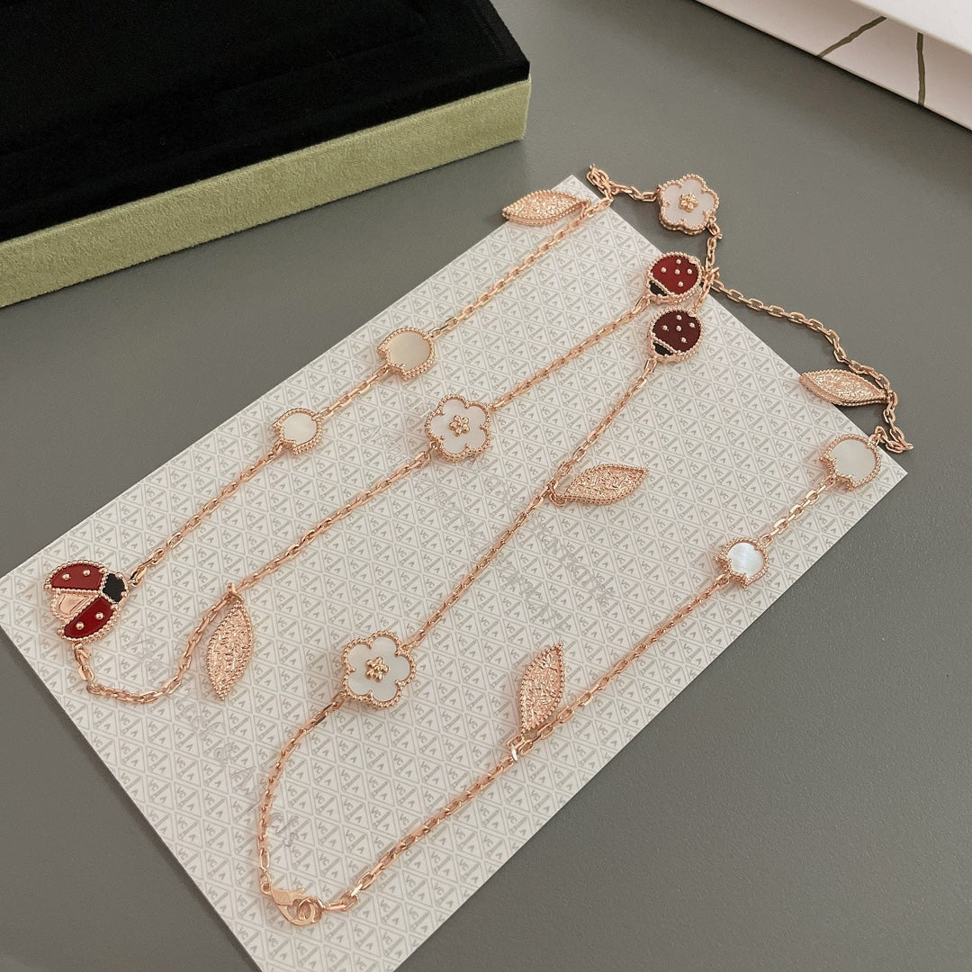 [Love Aura]LUCKY SPRING 15 MOTIFS ROSE GOLD NECKLACE