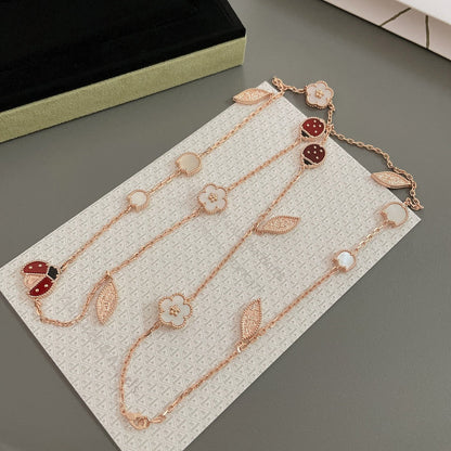 [Love Aura]LUCKY SPRING 15 MOTIFS ROSE GOLD NECKLACE