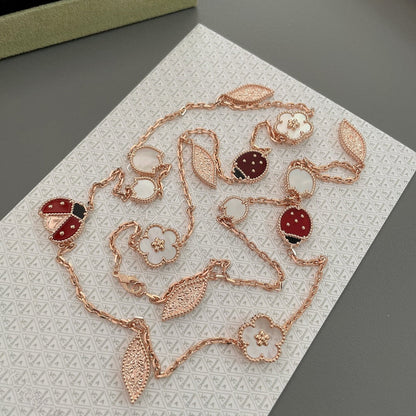 [Love Aura]LUCKY SPRING 15 MOTIFS ROSE GOLD NECKLACE