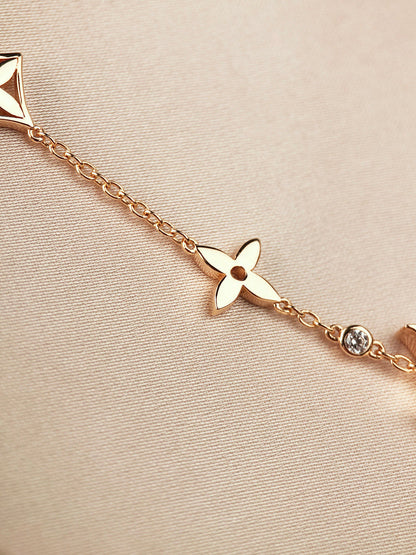 [Love Aura]STAR AND SUN 7 MOTIFS GOLD BRACELET