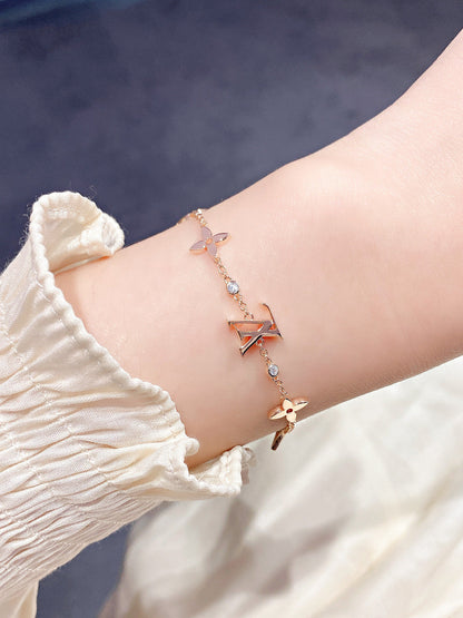 [Love Aura]STAR AND SUN 7 MOTIFS GOLD BRACELET