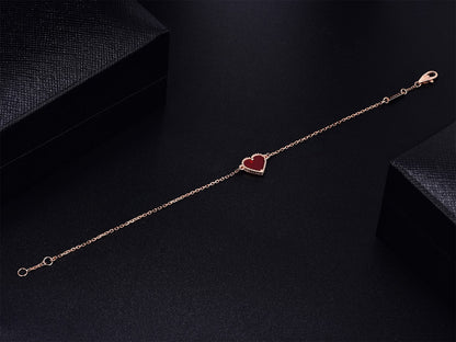 [Love Aura]HEART CARNELIAN PINK GOLD BRACELET