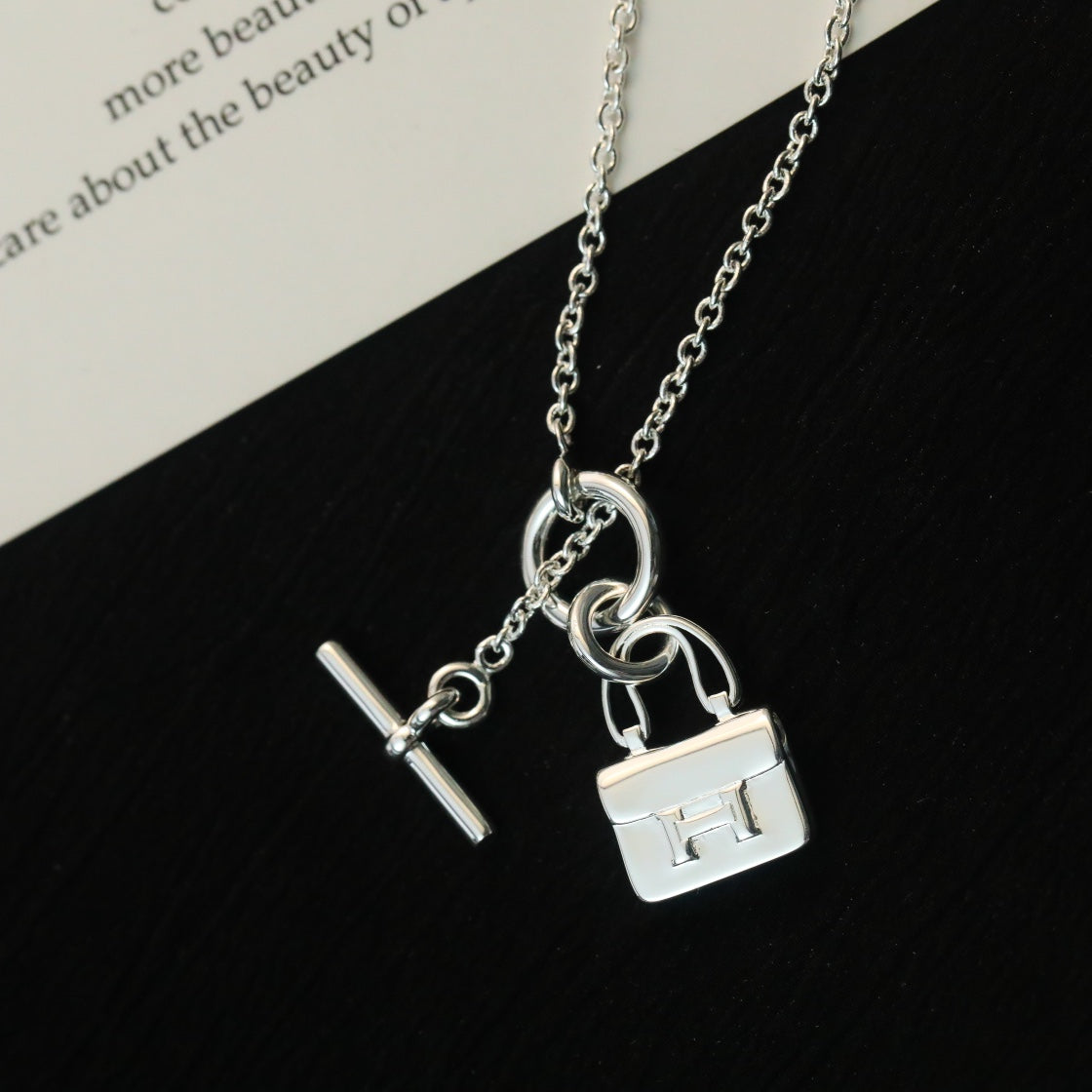 [Love Aura]POP H PEDANT SILVER NECKLACE