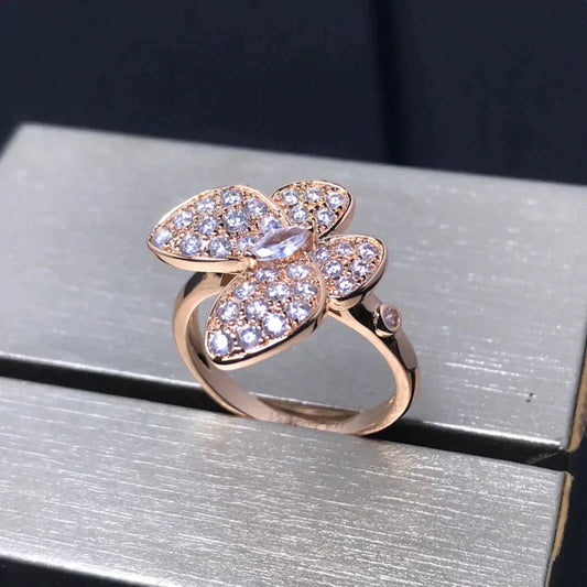 [Love Aura]BUTTERFLY PINK GOLD DIAMOND RING