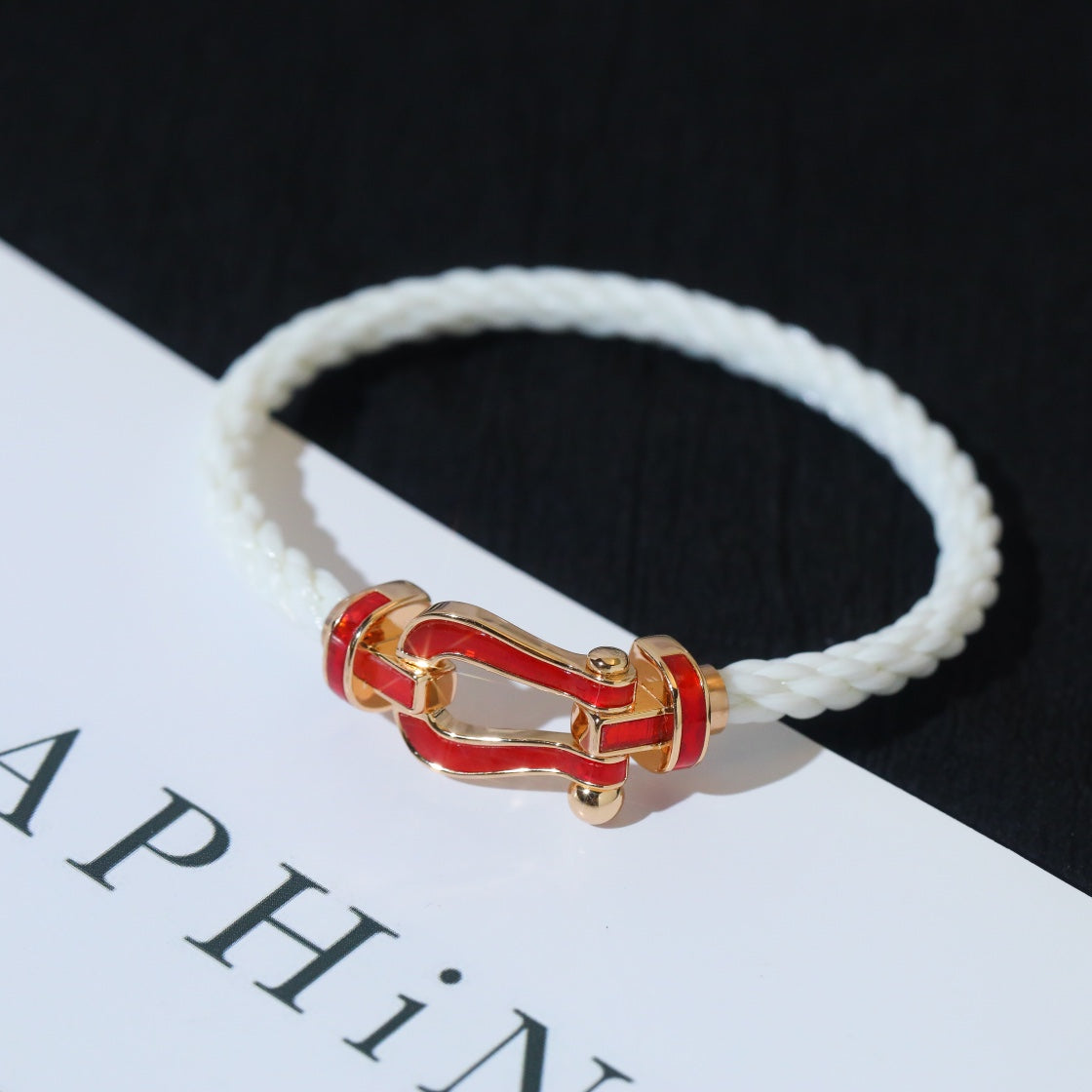 [Love Aura]FORCE 10 WHITE TEXTILE DIAMOND PAVED