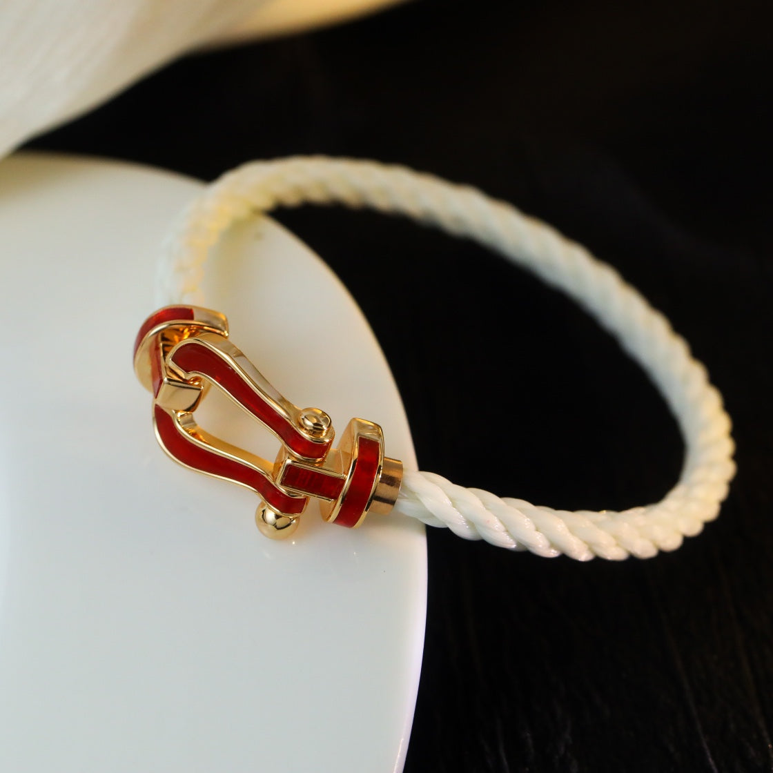 [Love Aura]FORCE 10 WHITE TEXTILE DIAMOND PAVED