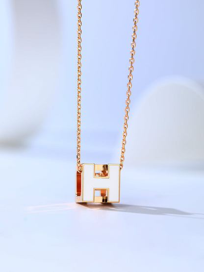 [Love Aura]H CAGE PINK GOLD NECKLACE