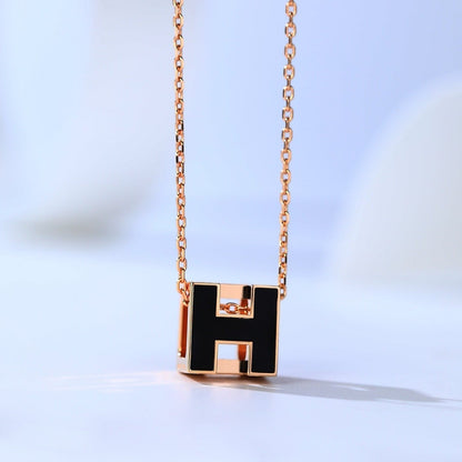 [Love Aura]H CAGE PINK GOLD NECKLACE