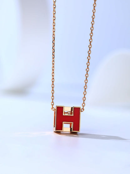 [Love Aura]H CAGE PINK GOLD NECKLACE