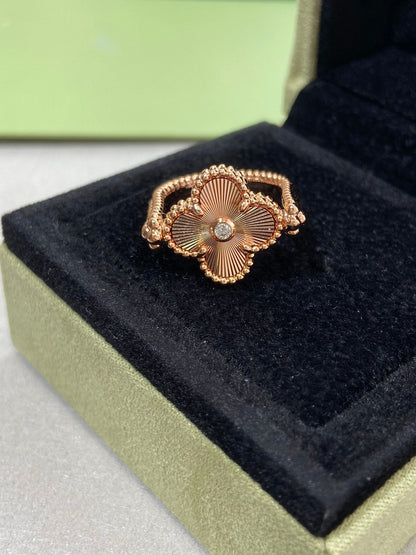 [Love Aura]CLOVER RIVERSIBLE ROSE GOLD RING
