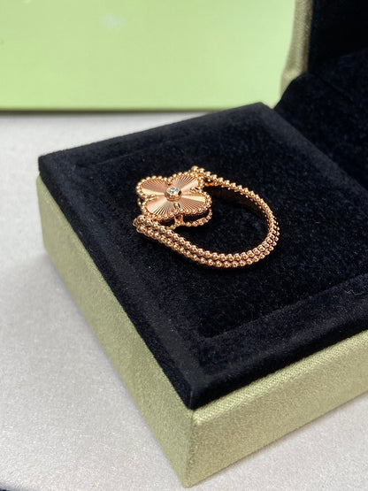 [Love Aura]CLOVER RIVERSIBLE ROSE GOLD RING
