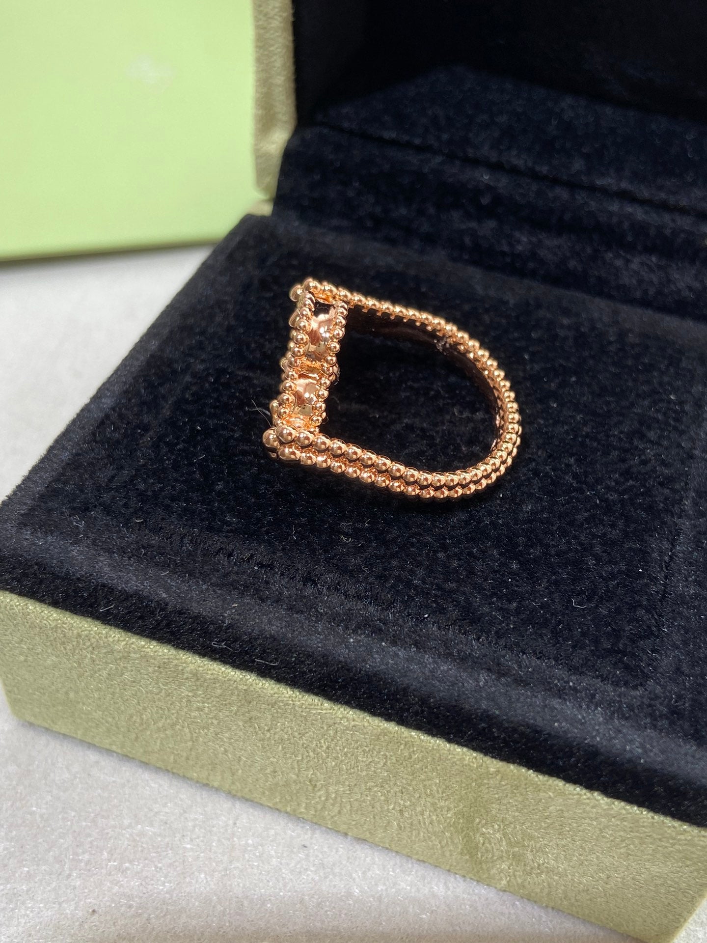 [Love Aura]CLOVER RIVERSIBLE ROSE GOLD RING