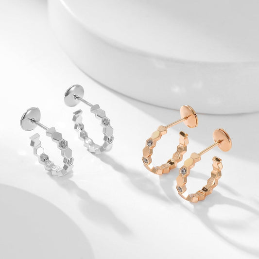 [Love Aura]BEE LOVE DIAMOND HOOP EARRINGS