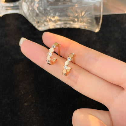 [Love Aura]BEE LOVE DIAMOND HOOP EARRINGS