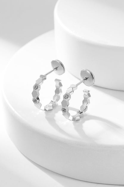 [Love Aura]BEE LOVE DIAMOND HOOP EARRINGS