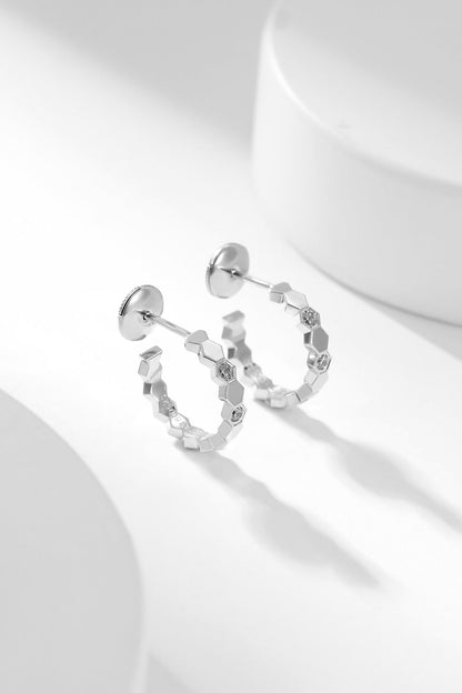 [Love Aura]BEE LOVE DIAMOND HOOP EARRINGS