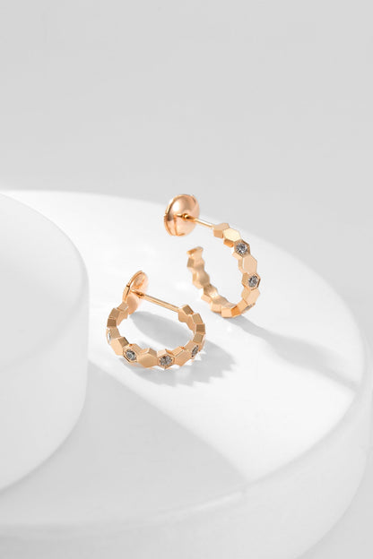 [Love Aura]BEE LOVE DIAMOND HOOP EARRINGS