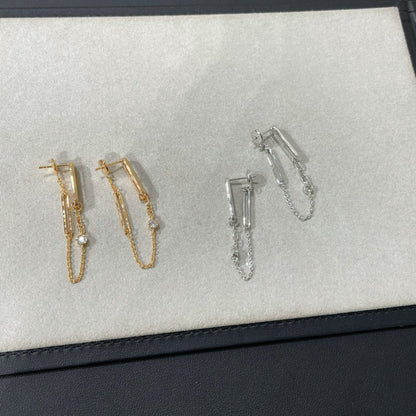 [Love Aura]CHAINE CHAOS DIAMOND DROP EARRINGS