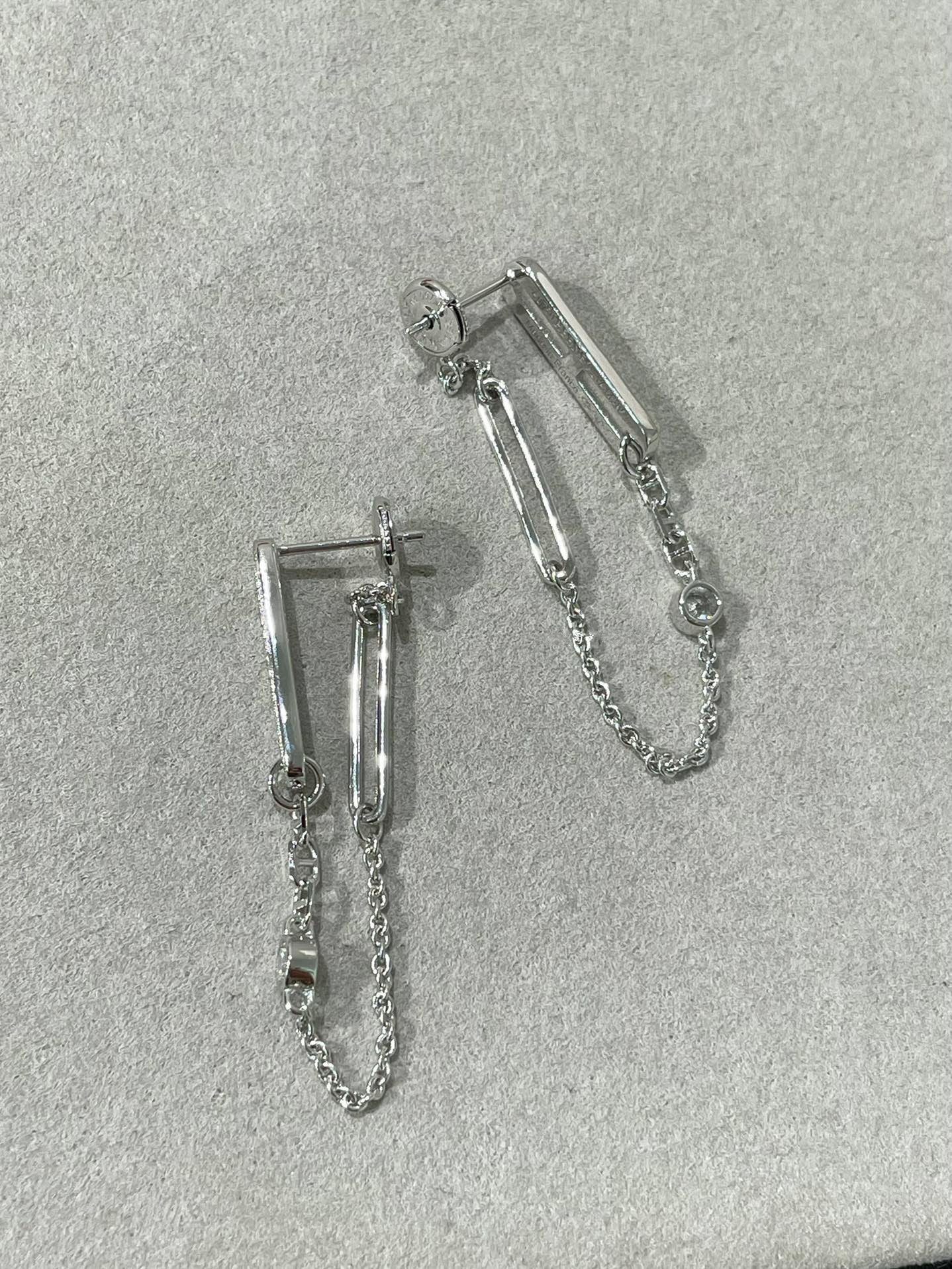 [Love Aura]CHAINE CHAOS DIAMOND DROP EARRINGS