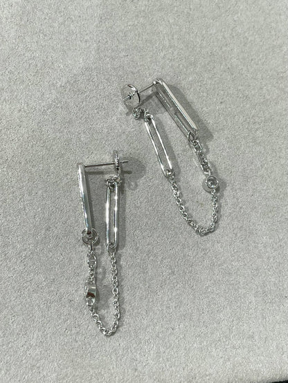 [Love Aura]CHAINE CHAOS DIAMOND DROP EARRINGS