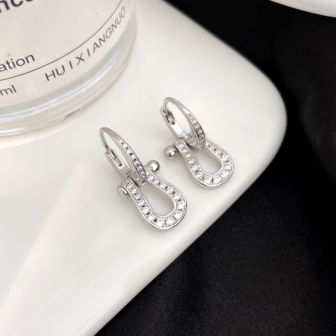[Love Aura]FORCE 10 FULL DIAMOND DROP EARRINGS MEDIUM MODEL