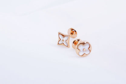 [Love Aura]STAR AND SUN PINK GOLD MOP STUD EARRINGS