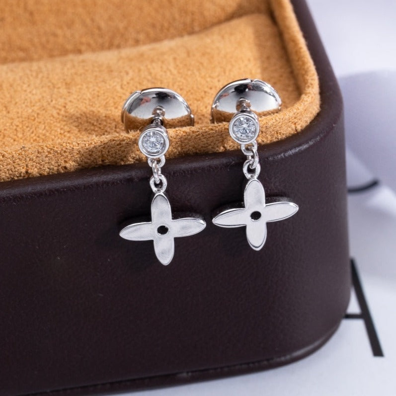 [Love Aura]VIDYLLE SILVER DIAMOND MINI DROP EARRINGS