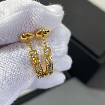 [Love Aura]LOVE DIAMOND GOLD HOOP EARRINGS