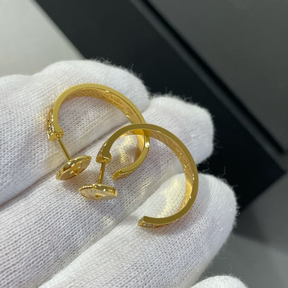 [Love Aura]LOVE DIAMOND GOLD HOOP EARRINGS