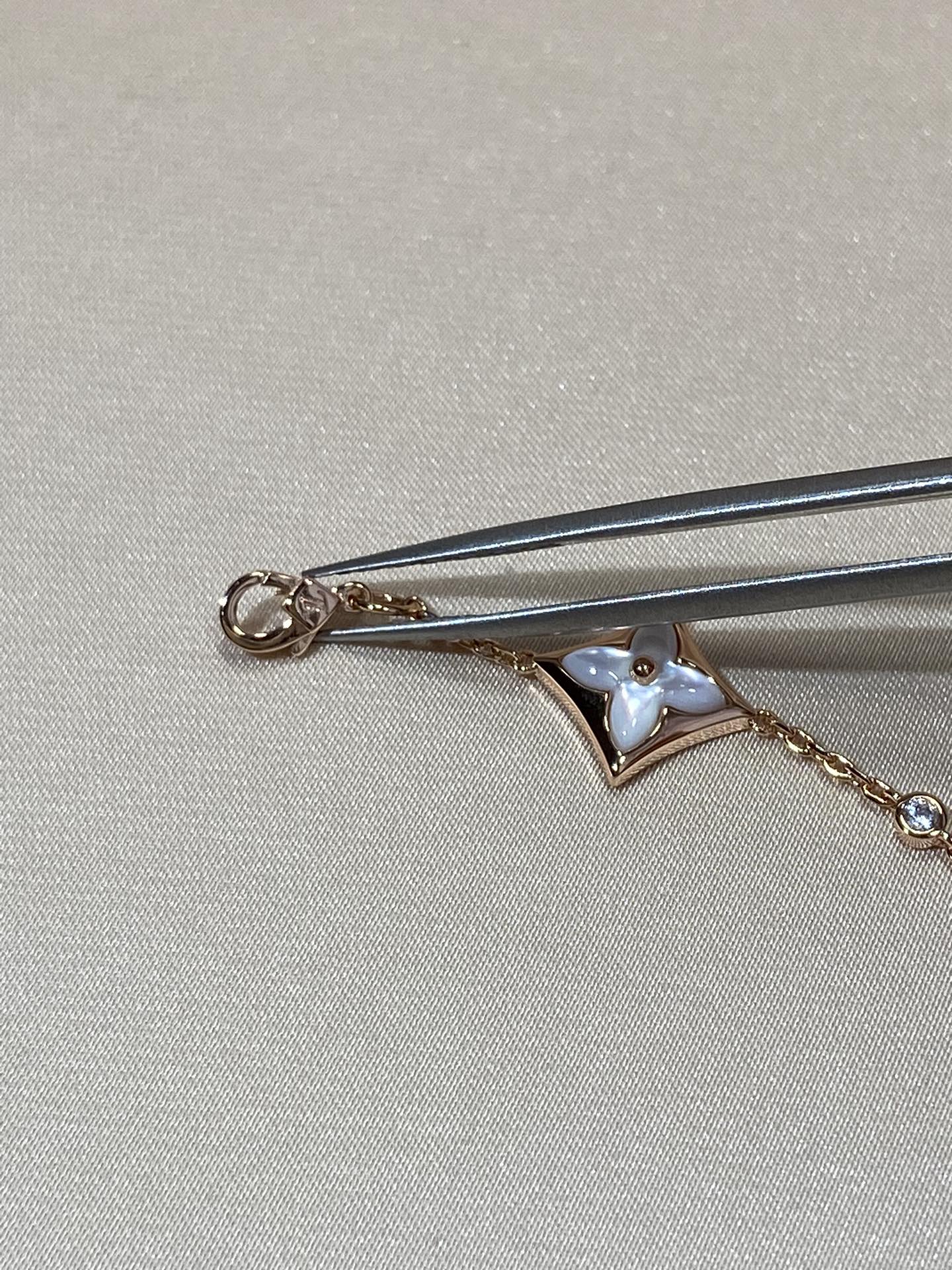 [Love Aura]STAR 4 MOTIF MOP DIAMOND PINK GOLD BRACELET