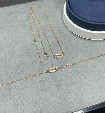 [Love Aura]FORCE 10 DIAMOND PINK GOLD NECKLACE