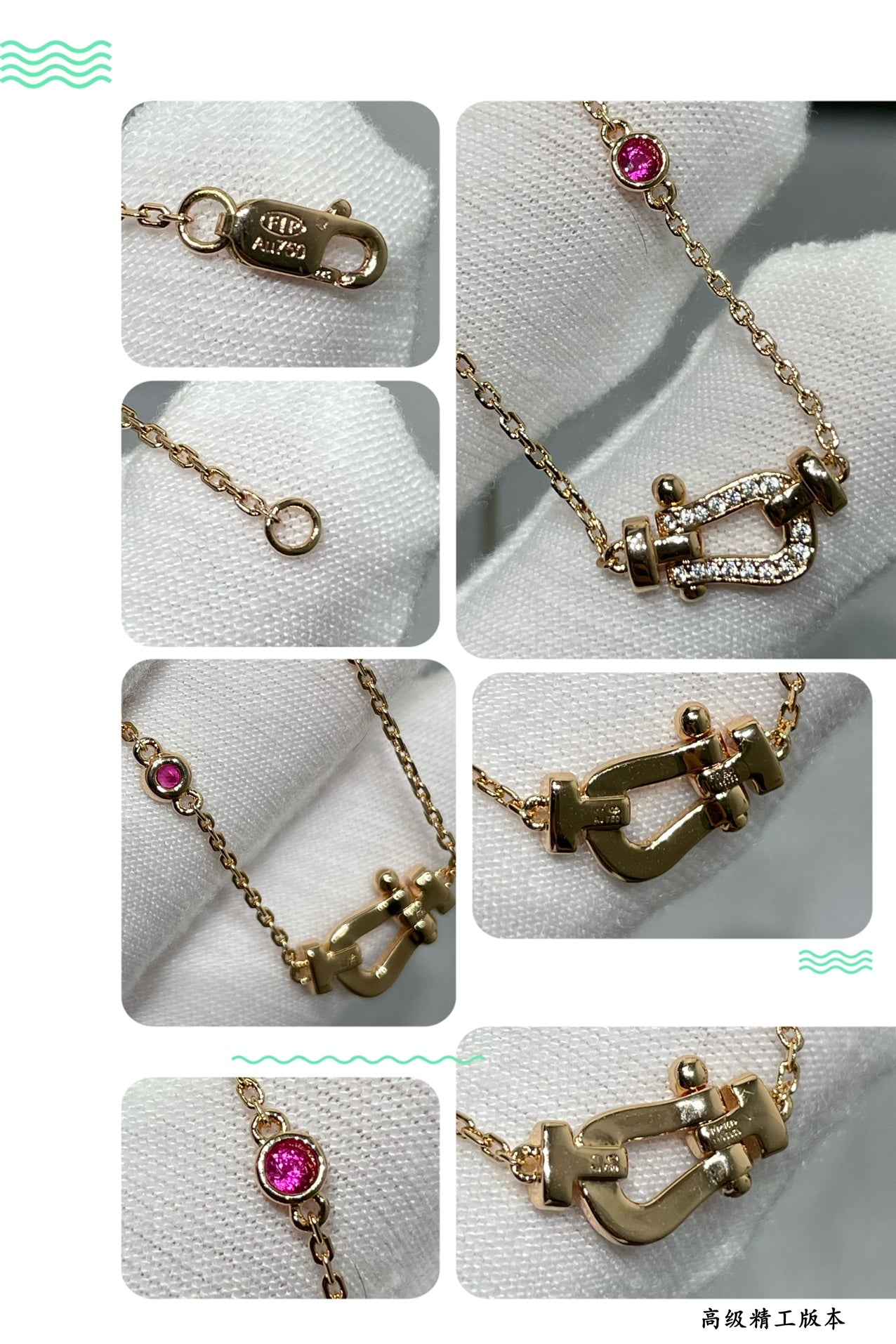 [Love Aura]FORCE 10 DIAMOND PINK GOLD NECKLACE