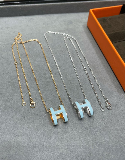 [Love Aura]POP H SKY BLUE NECKLACE