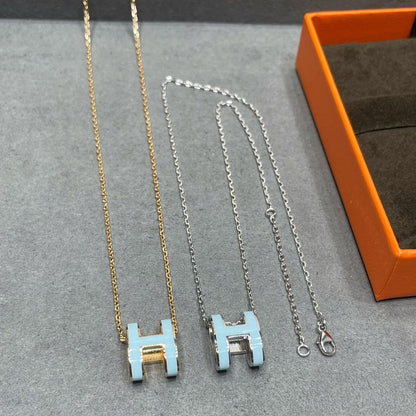 [Love Aura]POP H SKY BLUE NECKLACE