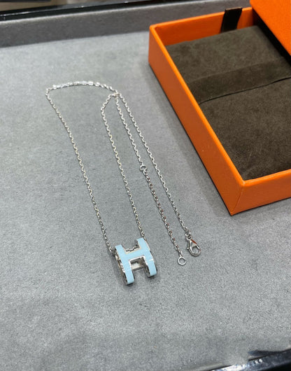 [Love Aura]POP H SKY BLUE NECKLACE