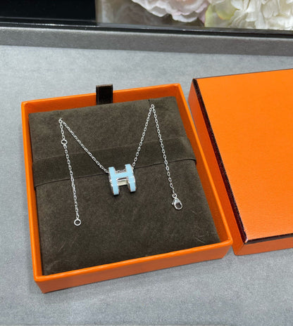 [Love Aura]POP H SKY BLUE NECKLACE