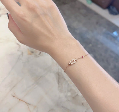 [Love Aura]FORCE 10 DIAMOND CHAIN LINK PINK GOLD BRACELET