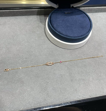 [Love Aura]FORCE 10 DIAMOND CHAIN LINK PINK GOLD BRACELET