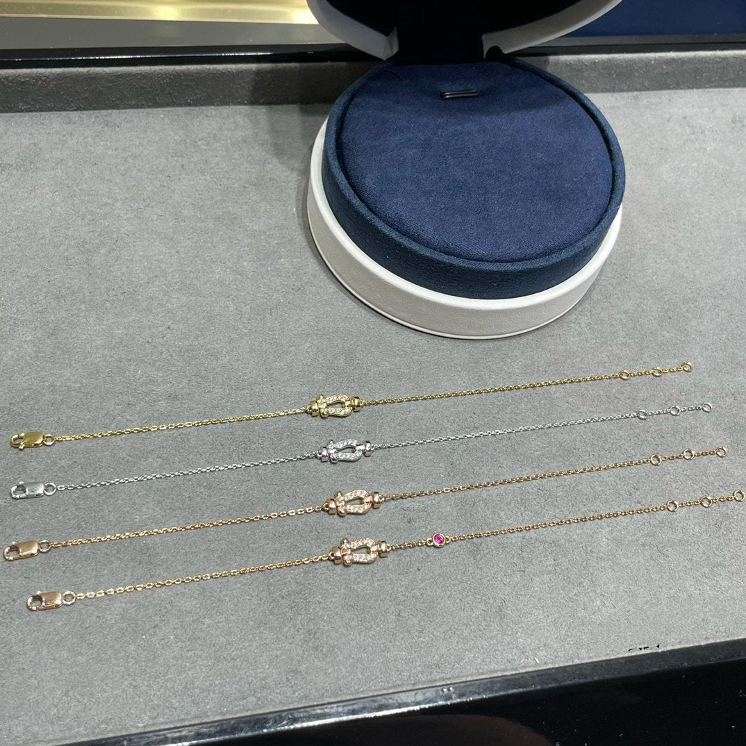 [Love Aura]FORCE 10 DIAMOND CHAIN LINK PINK GOLD BRACELET