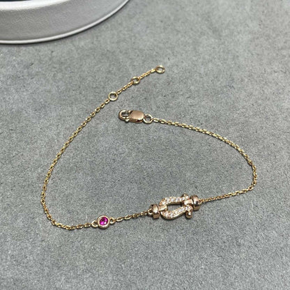[Love Aura]FORCE 10 DIAMOND CHAIN LINK PINK GOLD BRACELET