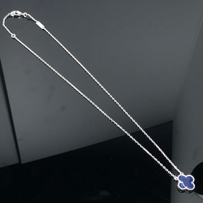 [Love Aura]CLOVER PIETERSITE SILVER LONG NECKLACE