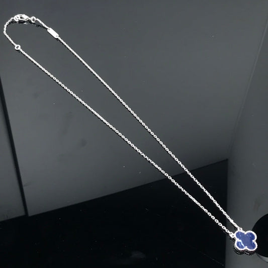 [Love Aura]CLOVER PIETERSITE SILVER LONG NECKLACE