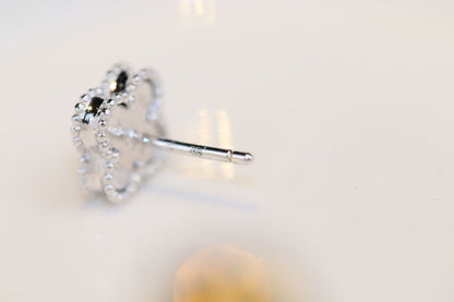 [Love Aura]CLOVER MINI TURQUOISE SILVER STUD EARRINGS